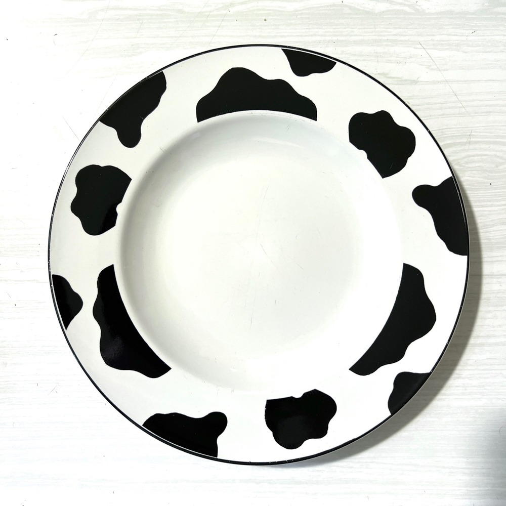 Tienshan Intro Spotted Cow Salad Plates - Set‎ of 4 - Vintage 1990's